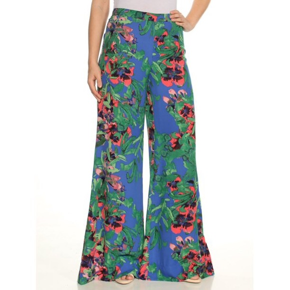 RACHEL Rachel Roy Pants - Rachel Rachel Roy High Waist Wide Leg Floral Pants